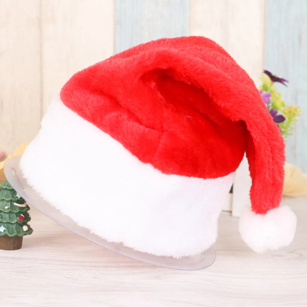 

New Year Thick Plush Christmas Hat Kids Christmas Decorations For Home Santa Claus Gift Warm Winter Xmas Cap