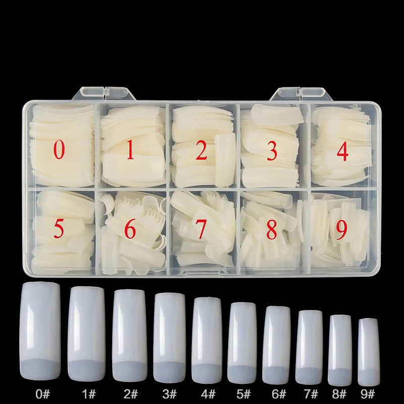 

500pcs White Clear French False Acrylic Nail Tips Full/Half Cover Tips Coffin Fake Nails UV Gel Manicure Fake Nail Tips