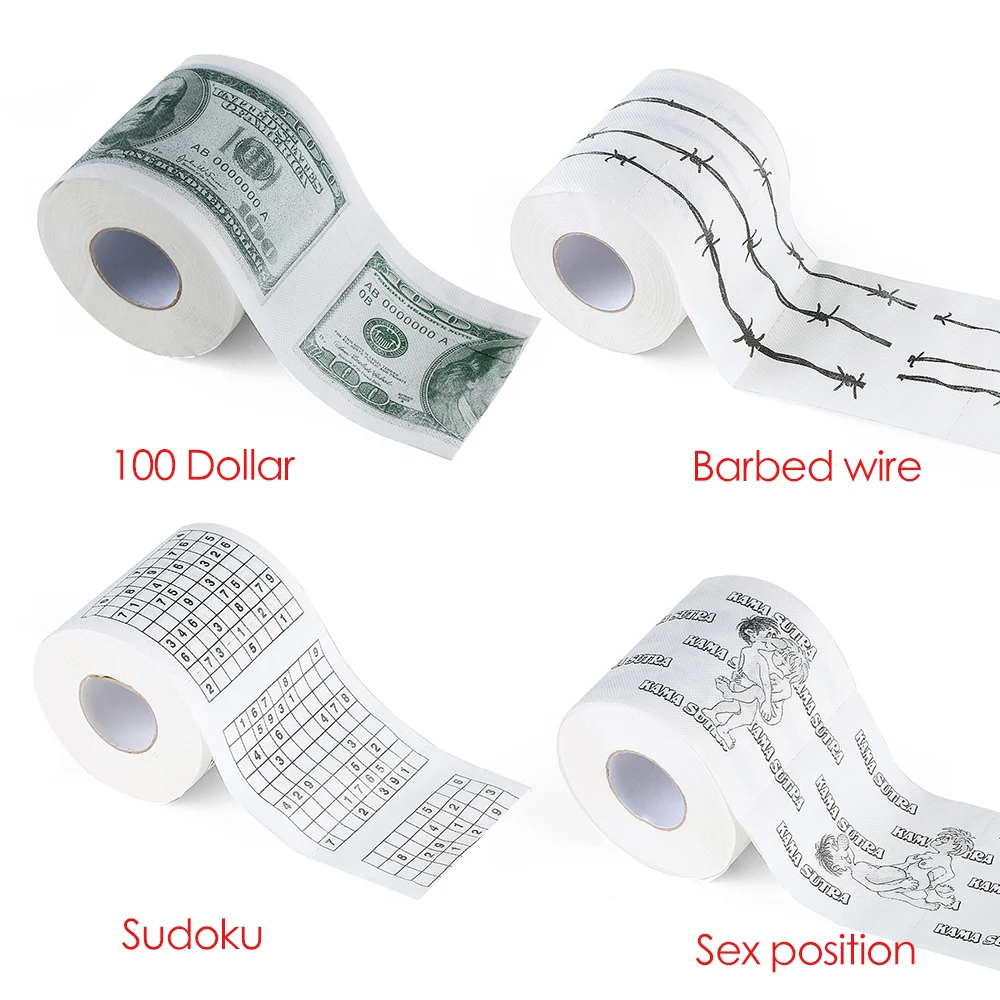1 рулон 2 слоя новинка забавные 100 долларов с принтом денег туалет для ванной