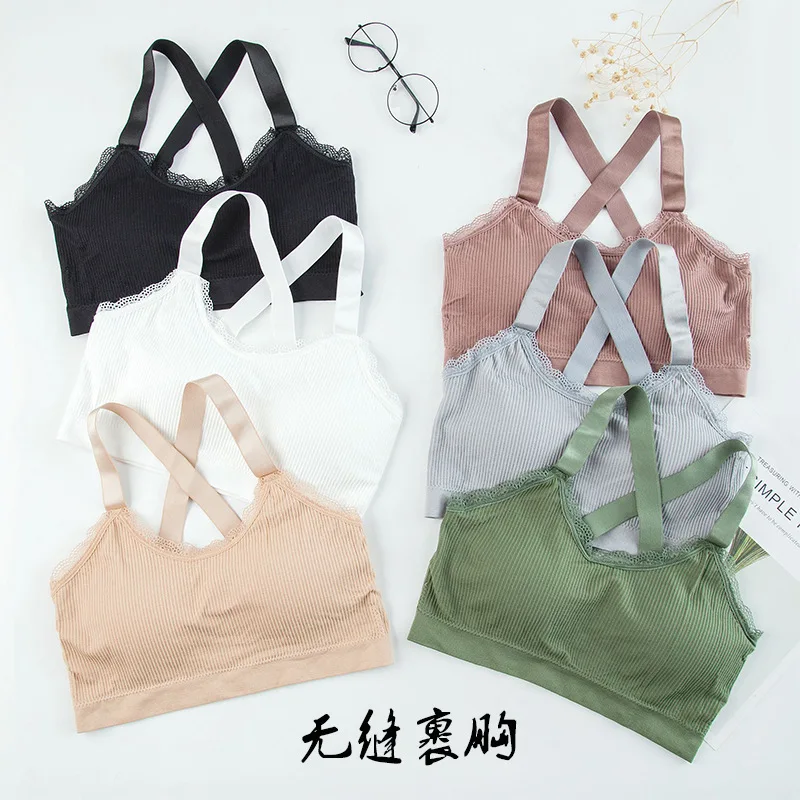 

3D Sexy Lingerie Seamless Sport Bra Backless Strapless Top Bra Push Up Bralette Brassiere Women Underwear girl sports Sleep vest