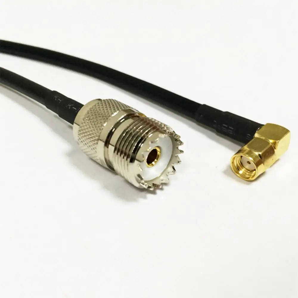 1 шт. Новый RP SMA штекер Правый Угол УВЧ Женский Разъем RF коаксиальный кабель RG58 по