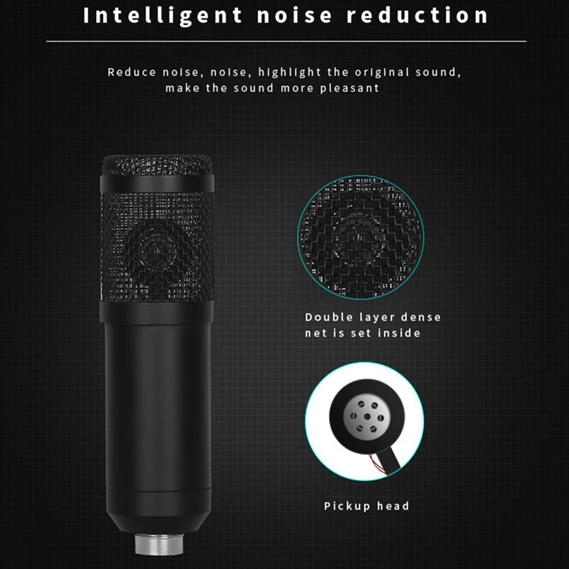 

BM800 Condenser Microphone V8 Sound Card Mixer Live Broadcast Recording Set Mic Phone K Song Computer Karaoke Sing