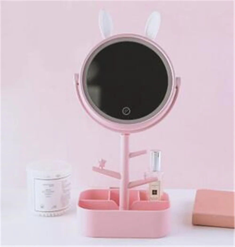 Настольное светодиодное освещение с кроличьими ушками портативный мини зеркало