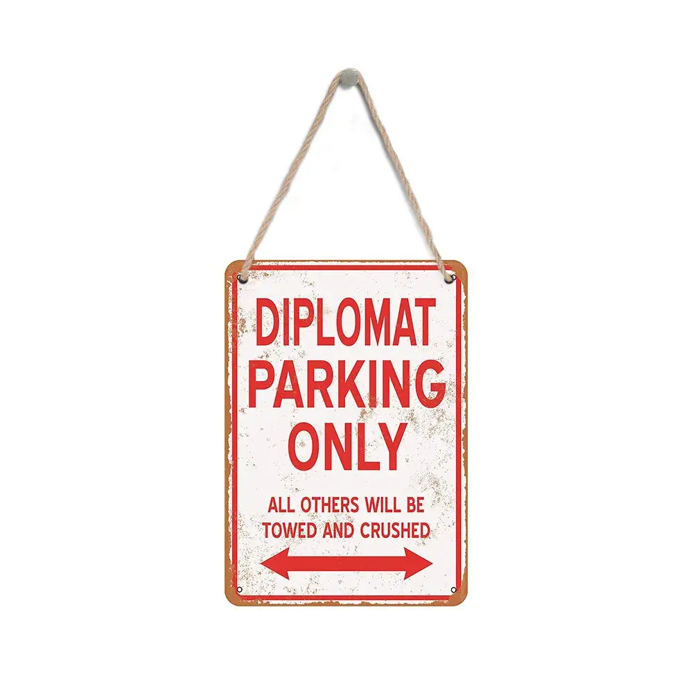 

Isaric деревянный подвесной знак 8X12 дюймов, дипломат, парковка, только деревянный знак