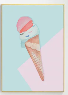 Скандинавский розовый Ins модный декоративный холст картина мороженое лимон