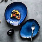 Керамическая тарелка для суши в скандинавском стиле, блюдо для еды, кухонная бытовая керамика, необычное блюдо, тарелка для салата, декоративное блюдо