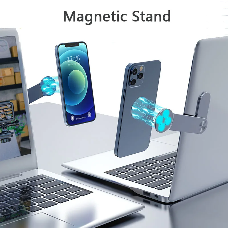 

Aluminum Alloy Mobile Phone Holder Stand Magnetic Folding Portable for Laptop Monitor Laptop Stand