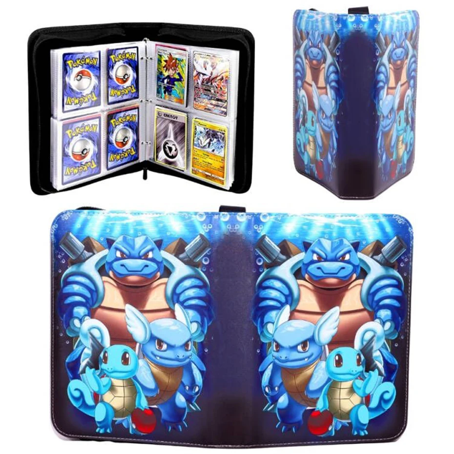 Carpeta para colecci&oacute;n de juegos de Pok&eacute;mon, carpeta para colecci&oacute;n de juegos, puede sostener tarjetas de 200-400 Uds., 4 bolsillos, 25/50 p&aacute;ginas-1