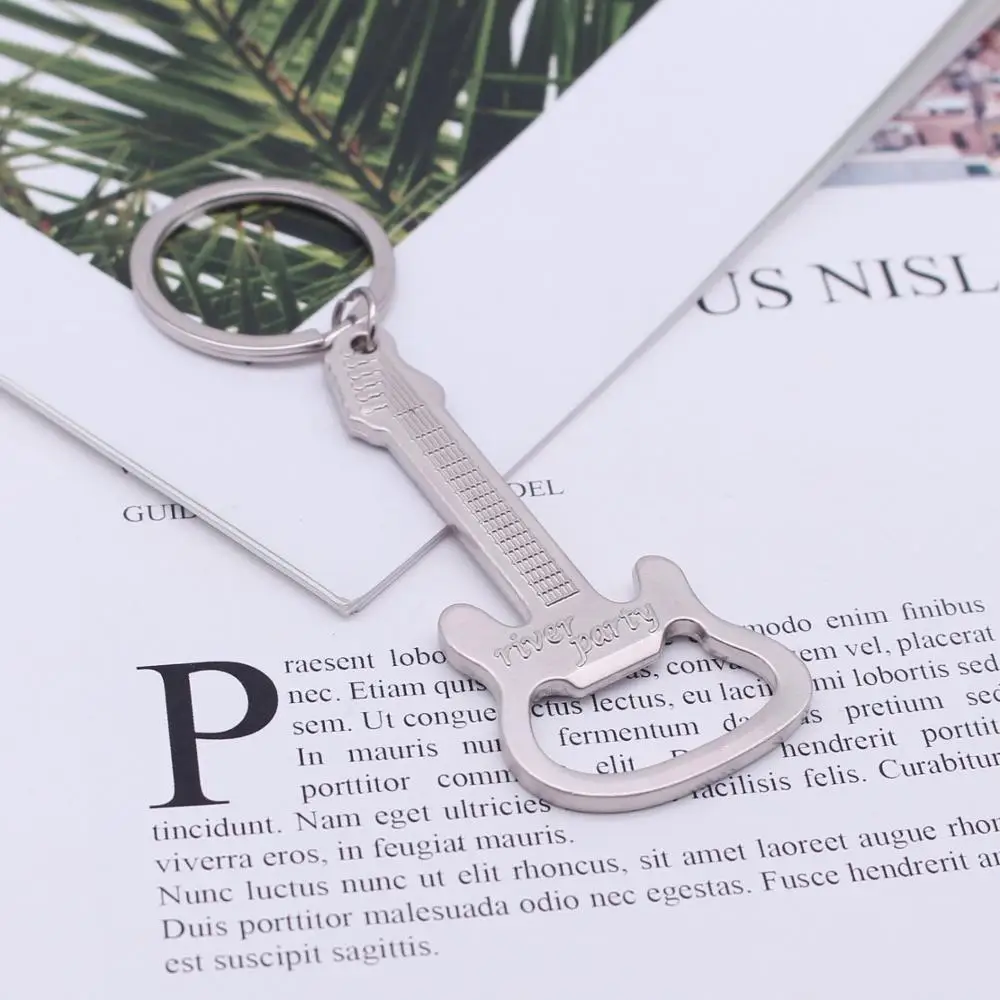 Нержавеющая сталь брелок Бутылка Консервный нож Гитара Выбрать