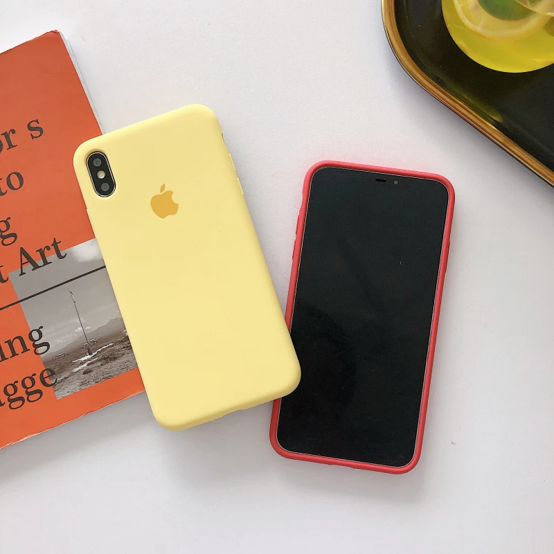 Жидкий силиконовый чехол для телефона iPhone 6S 7 8Plus X XR XS Max i11 Pro max мягкий карамельный