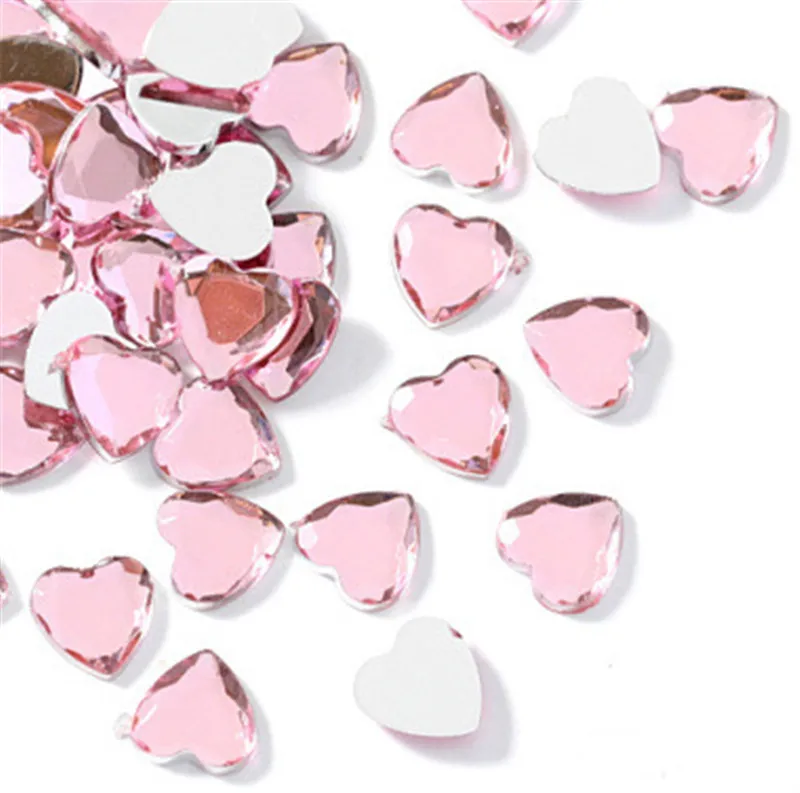 Pink 200 шт 10 мм в форме сердца акриловая кристальная Алмазная пешка шахматная игра для жетона аксессуары для настольной игры - Цвет: Pink