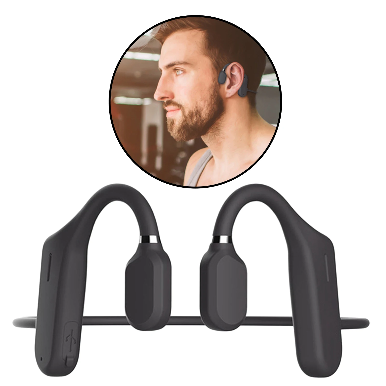 

Headphones Open Ear Bluetooth 5.0 with Mic Headset for Cycling Gym Sports