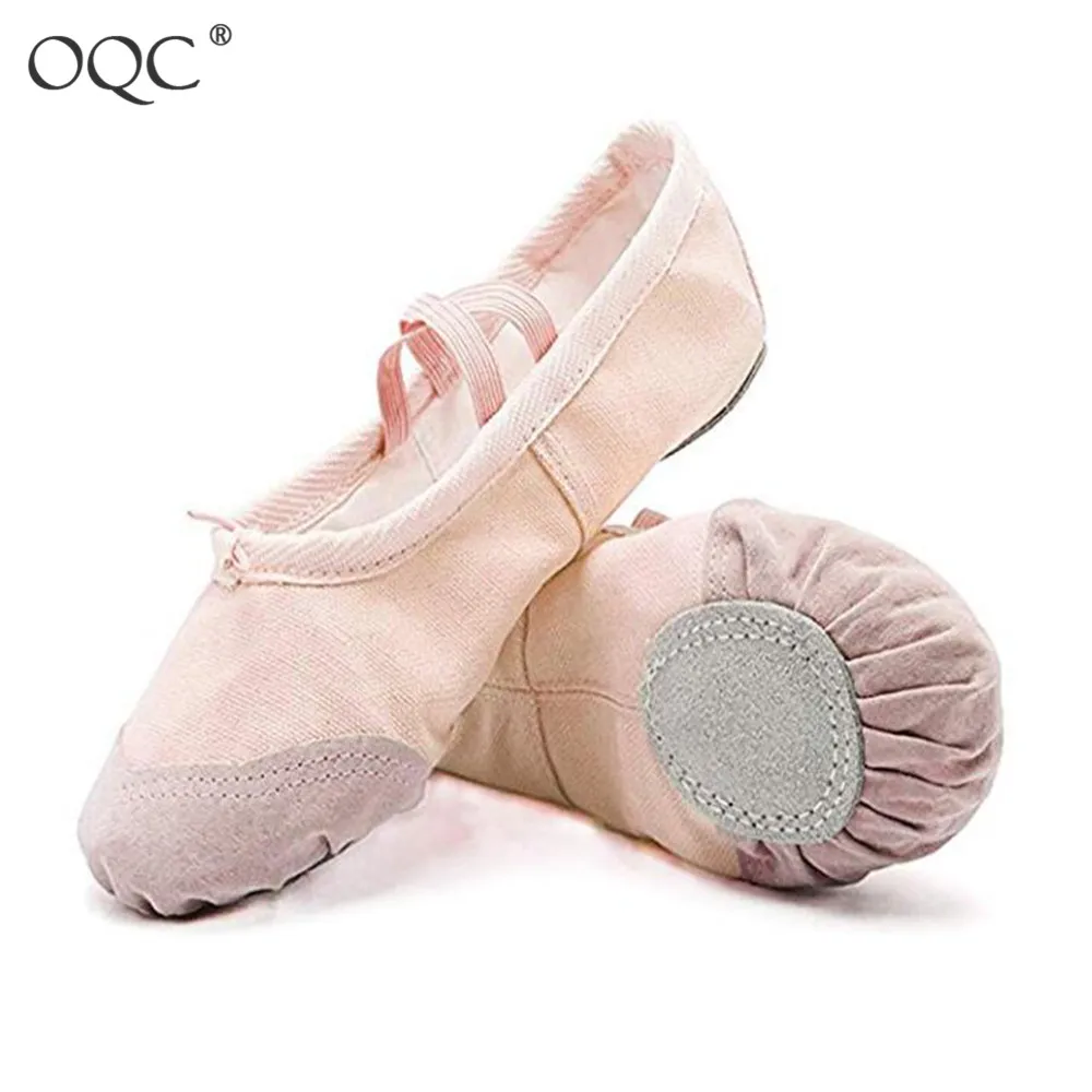 Танцевальная обувь для девочек балетки гимнастики парусиновые на мягкой подошве