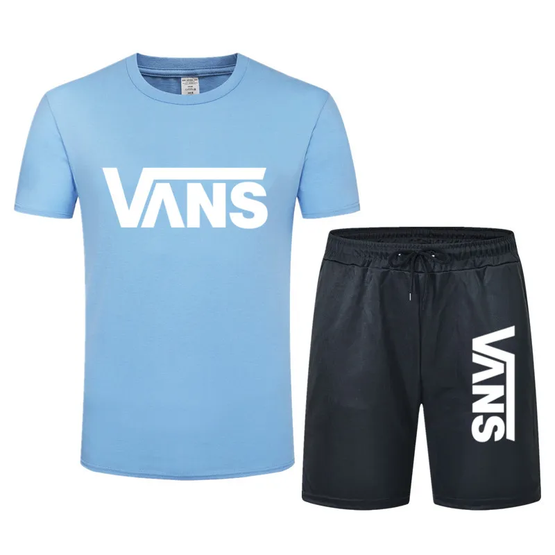 

2021 Men's Brand Sportswear Printed Suit Summer Shorts Suit 100% Cotton Short-Sleeved Shirt And Shorts Casual Men's Track Suit