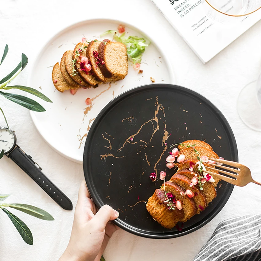 Фарфоровые тарелки 8 дюймов элегантная круглая сервировочная тарелка с