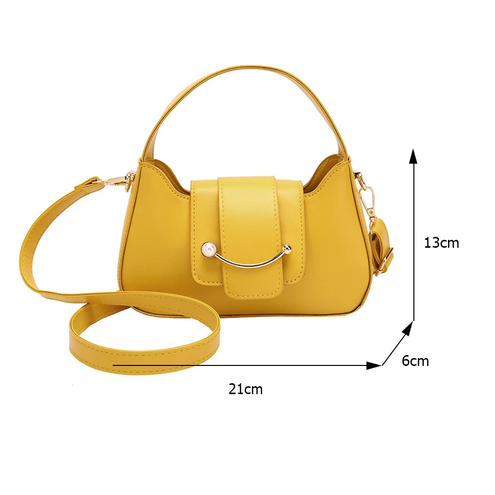 

Casual Solid Color Fashion PU Leather Small Crossbody Bags For Women Shoulder Messenger Bags Ladies Simple Top-handle Handbags