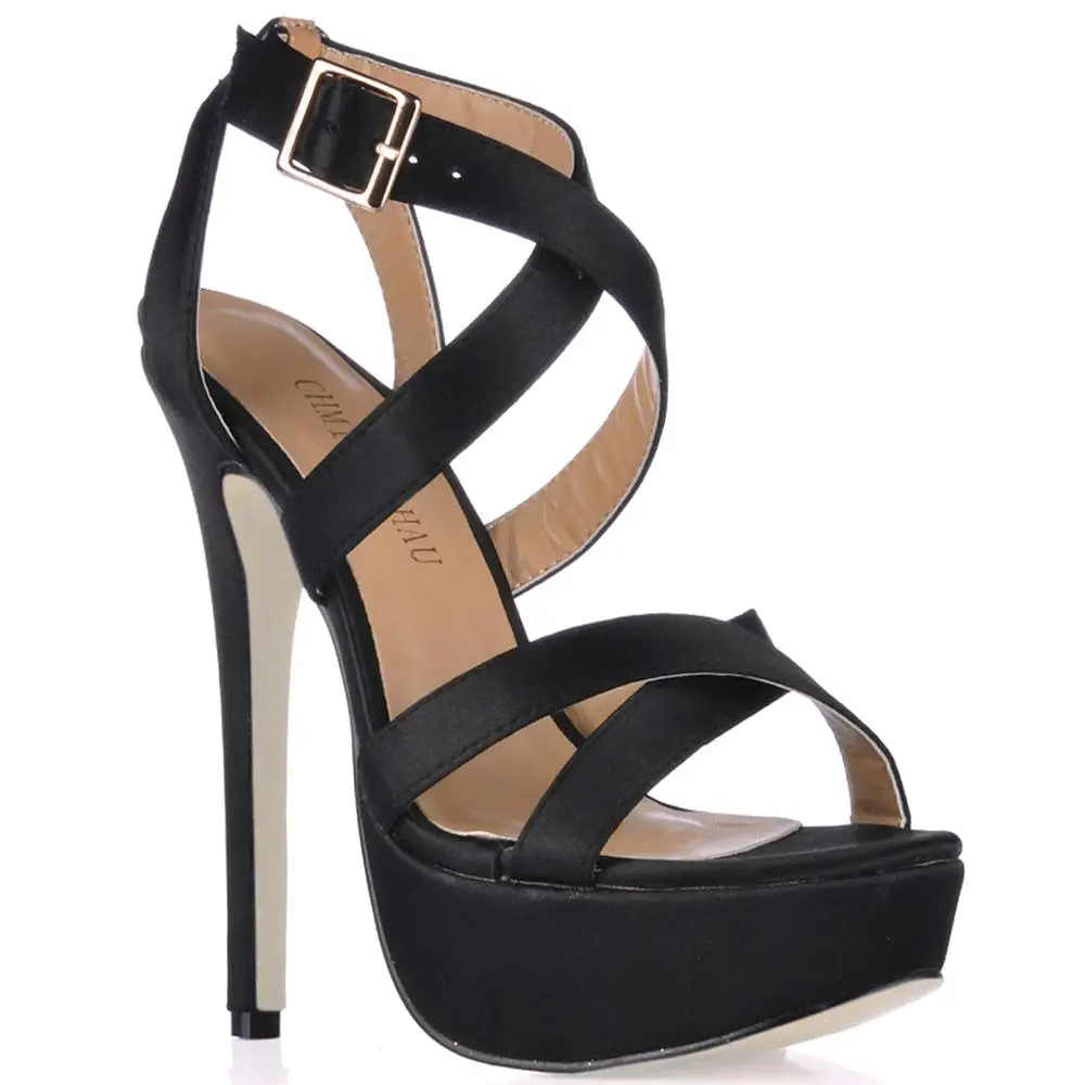 Свадебные Босоножки с открытым носком на шпильке ремешком щиколотке женские