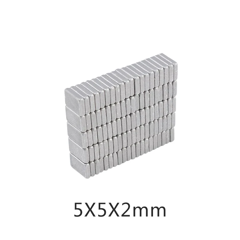 

50/100/200/500/1000PCS 5x5x2 Small Block magnet Strong N35 Square Rare Earth Magnet 5*5*2 Neodymium Magnets sheet 5x5x2mm