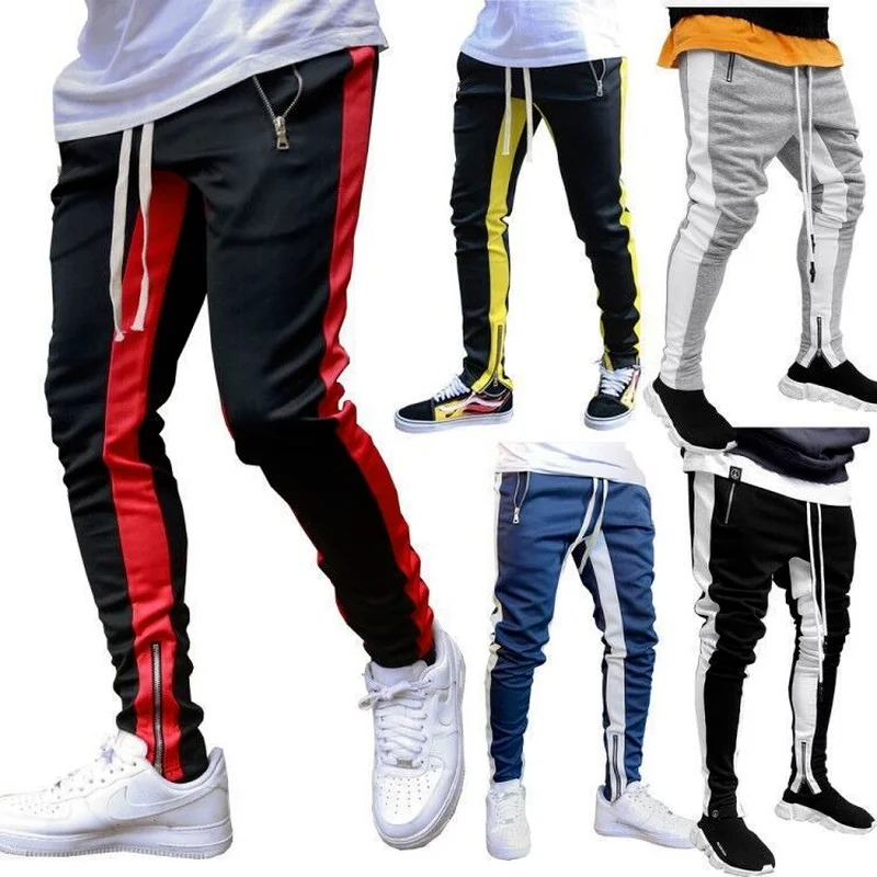 

Men's Cotton Pants Zip Pocket Running Jogging Gym Fitness Training Trousers Male Summer Breathable Sports Outdoor Streetwear Hot