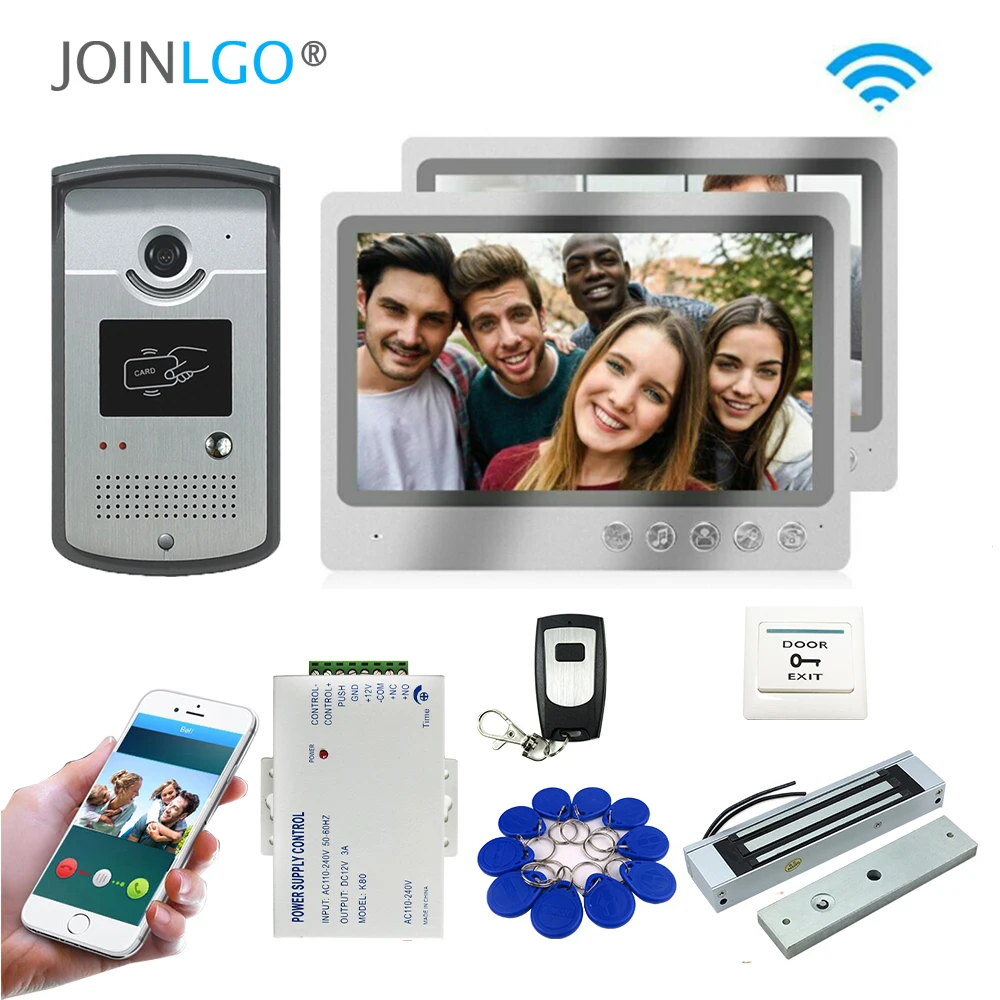 Дверной видеодомофон с Wi Fi система записи удаленный просмотр разблокировка RFID