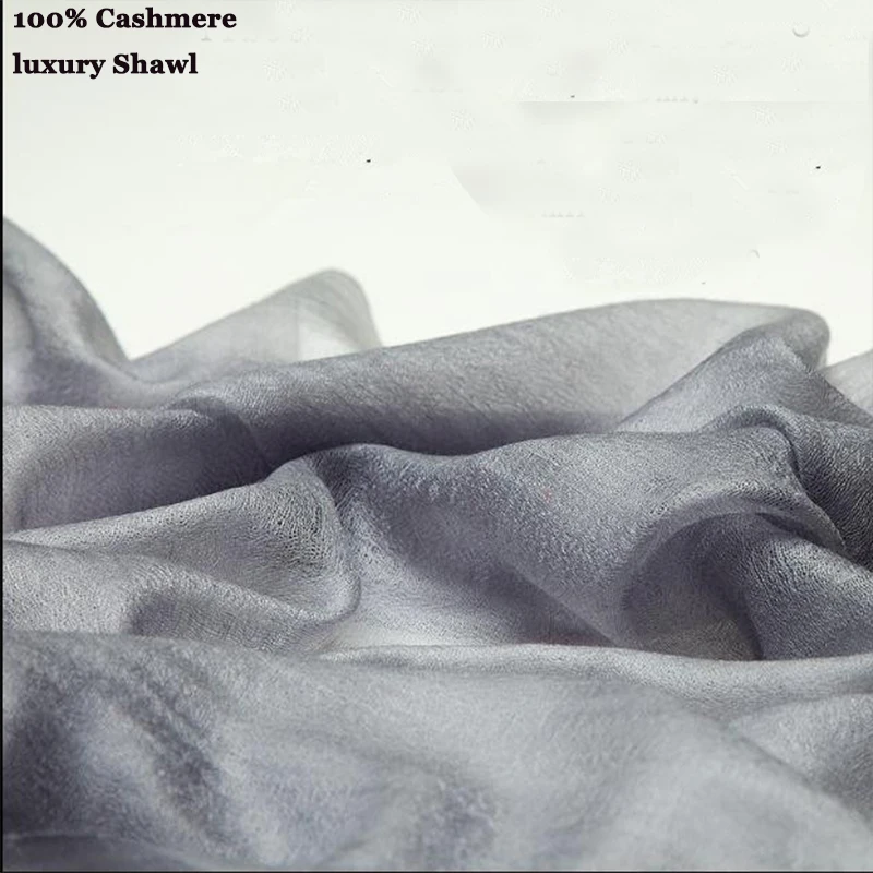 100% кашемировый шарф Женский мягкий теплый большой длинный тонкий брендовый