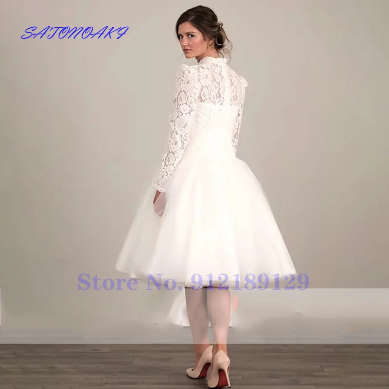 Женское свадебное платье It's yiiya белое короткое в мусульманском стиле