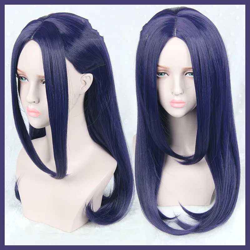 

Парик для косплея аниме Golden kamполяй Asirpa, термостойкие волосы с разделением между центрами, синие и фиолетовые, с шапочкой
