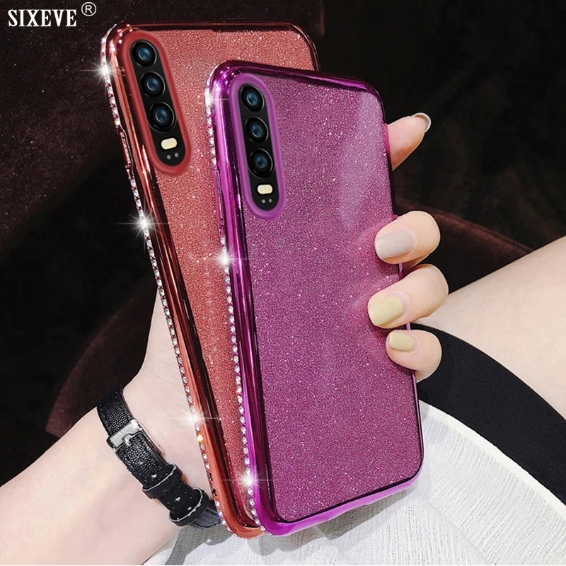 Роскошный чехол со стразами для Huawei P10 P20 P30 P40 Lite E Mate 10 20 Pro X Honor 9 Play Nova 7i мягкий