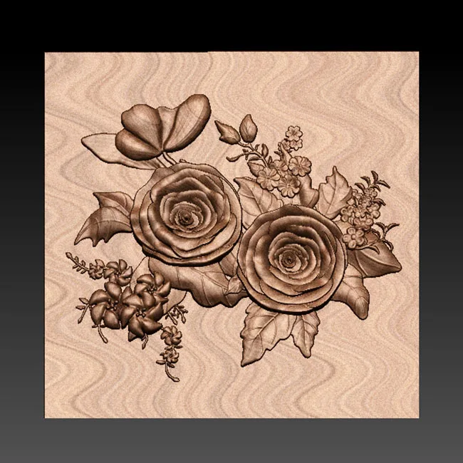 3D рельефная модель цветка пиона для ЧПУ-маршрутизатора гравера резьбы в формате