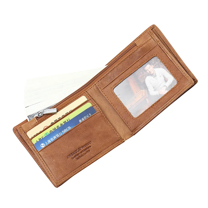 Оригинальный брендовый мужской кошелек JINBAOLAI из натуральной кожи модный