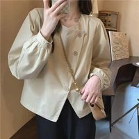 apricot long sleeve shirt womens wear 2021 new design sense shirt french chic top