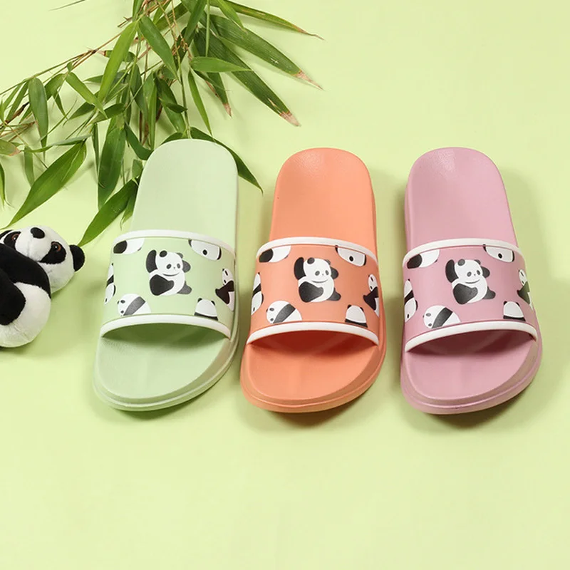 

Qyshine New Lady Kartoon Panda Indoor Slides Cute Animal Summer Inoor Antiskid Slippers Slient Soft Comfort Bathroom Shoes