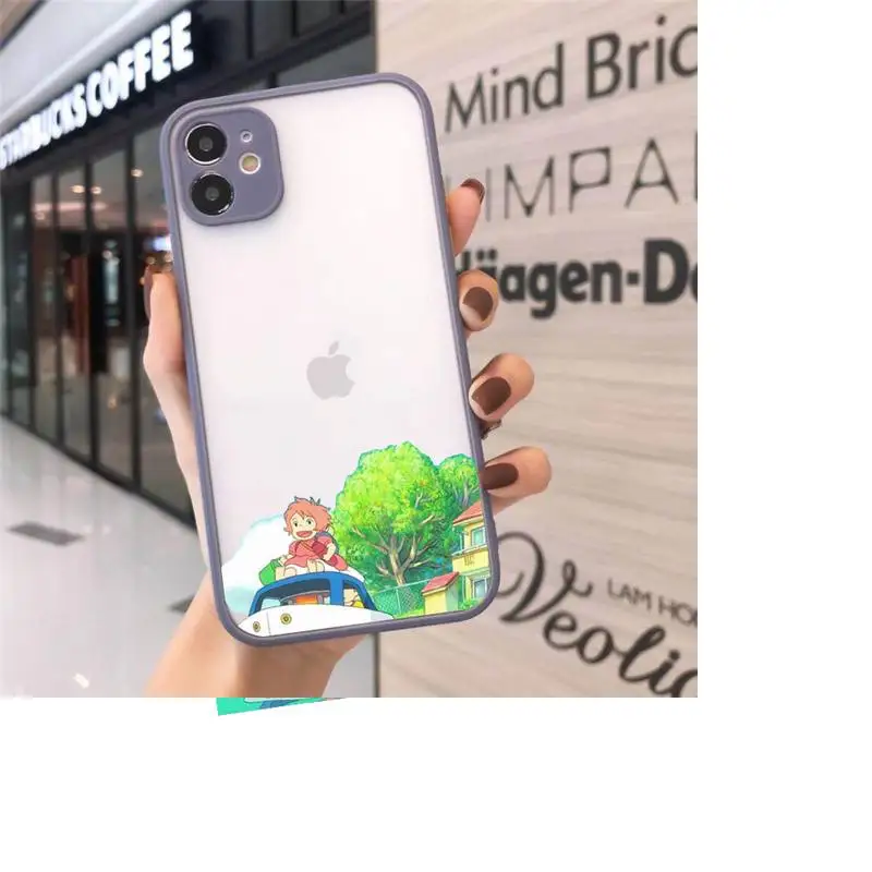

Ponyo on the Cliff Phone Cases Matte transparent For Gray iPhone 12 Mini 11 Pro XR XS Max 7 8 Plus X Back Cover
