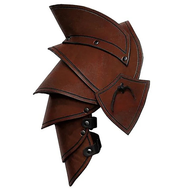 Halloween Leather Pauldrons Medieval Double Shoulder Armor Spaulders Elf Archer Knight Cosplay Costume Larp Props For Women Men images - 6