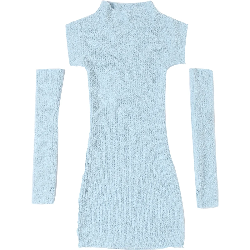 

kywommnz Women French Retro Slim Slimming Knit Dress, Feminine Sense Of Tight-fitting Bottoming Bag Hip Skirt Summer 2021 E1629