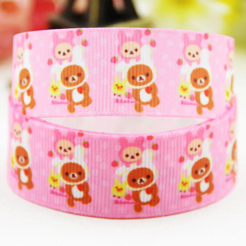 7/"(22 мм) Rilakkuma печатные корсажные ленты вечерние атласные ленты для украшения X-02087 OEM 10 ярдов