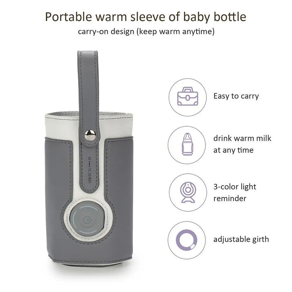 

2021 USB Baby Bottle Warmer Portable Travel Milk Warmer Heating Baby Bottle Warmer Thermostat Food Warmer Bag 5 Colors Wholesale