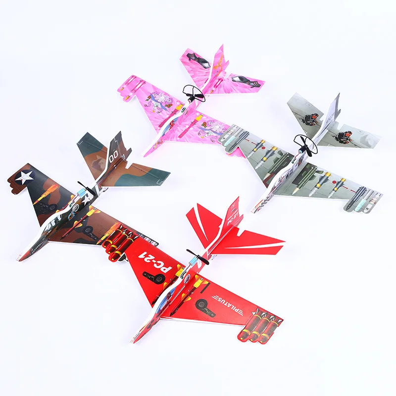 

New 13-inch Electric Airplane Toy Model Gliding Glowing Children Outdoor Hand Throwing Foam Airplane Toy Gift Party Game