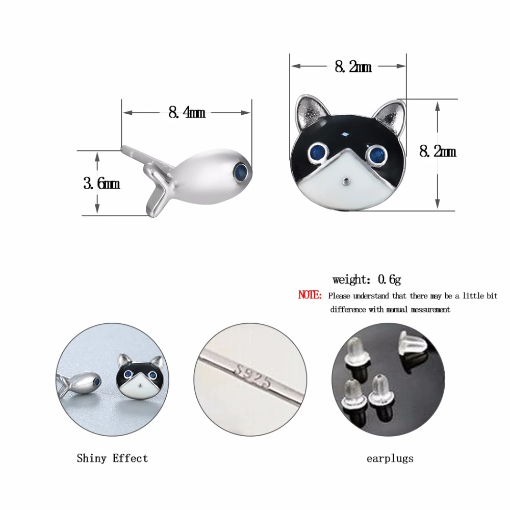 Женские серьги с эмалью Kinitial асимметричные маленькими синими кристаллами в виде