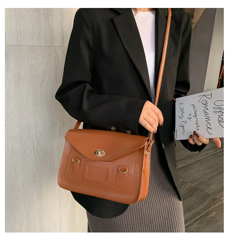

Vintage Women Handbag Style Student Shoulder Bag Pu Leather Female Crossbody Bag