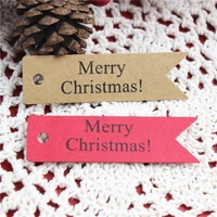 100pcs diy retro merry christmas kraft paper handmade hang tag xmas tree gift craft card packaging label decor tagging package