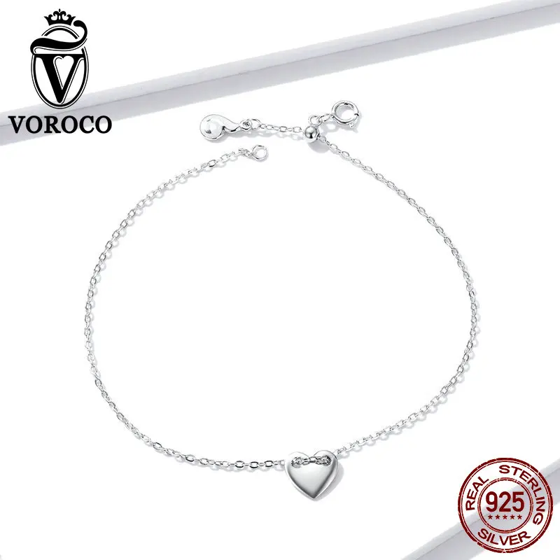 Женский браслет VOROCO регулируемый из стерлингового серебра 925 пробы свадебные