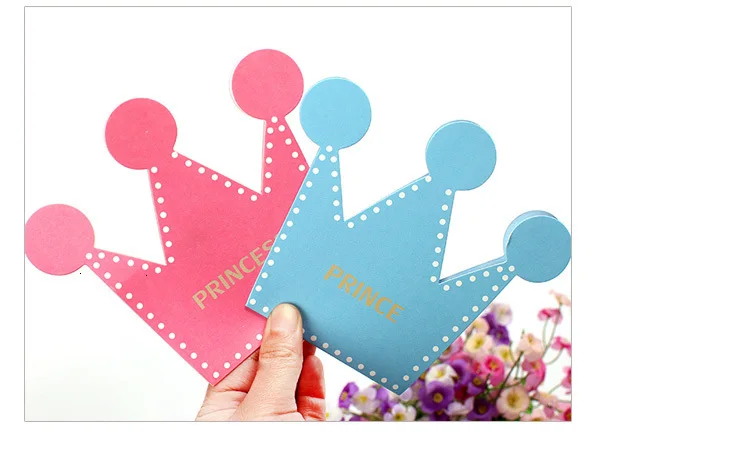 1 шт. kawaii prince Princess Bronzing конверт для поздравительной открытки Синий Розовый теплый мультфильм корона ребенок спасибо День рождения карты Подарочные принадлежности