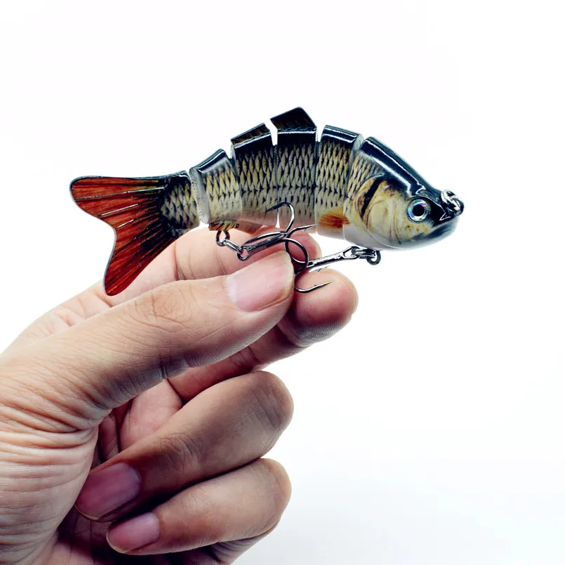 6 сегментов рыболовной приманки 4 дюйма 8 дюймов Swimbait жесткая приманка в виде мухи