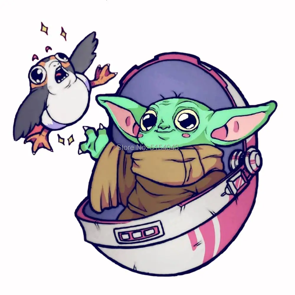 Детские наклейки на ноутбук и скейтборд Yoda Star Wars Mandalorian украшение дома наклейка