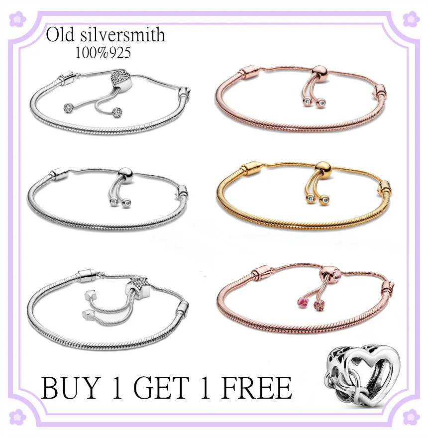 

Женский браслет из серебра 100% пробы, с подвеской в виде сердца