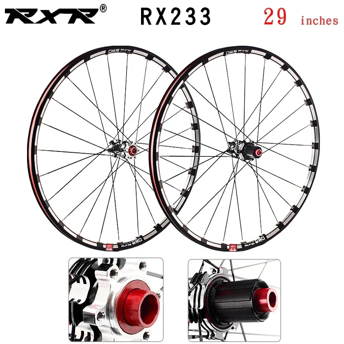 29 black 100x142mm RXR колеса для горного велосипеда, внедорожные, MTB, углеродные, 26 27,5, 29 дюймов, RX233, дисковый тормоз, 5 подшипников, 7-11 S, через ось/QR, колеса для велосипеда - Цвет: 29 black 100x142mm