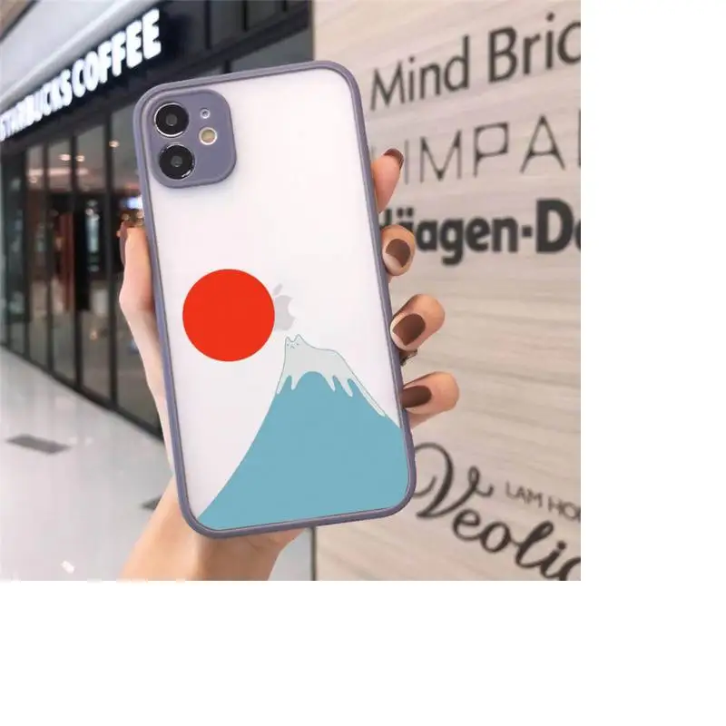 

Creative cat mountain Phone Case matte transparent For gray iPhone 7 8 x xs xr 11 12 pro plus max mini Funda Clear