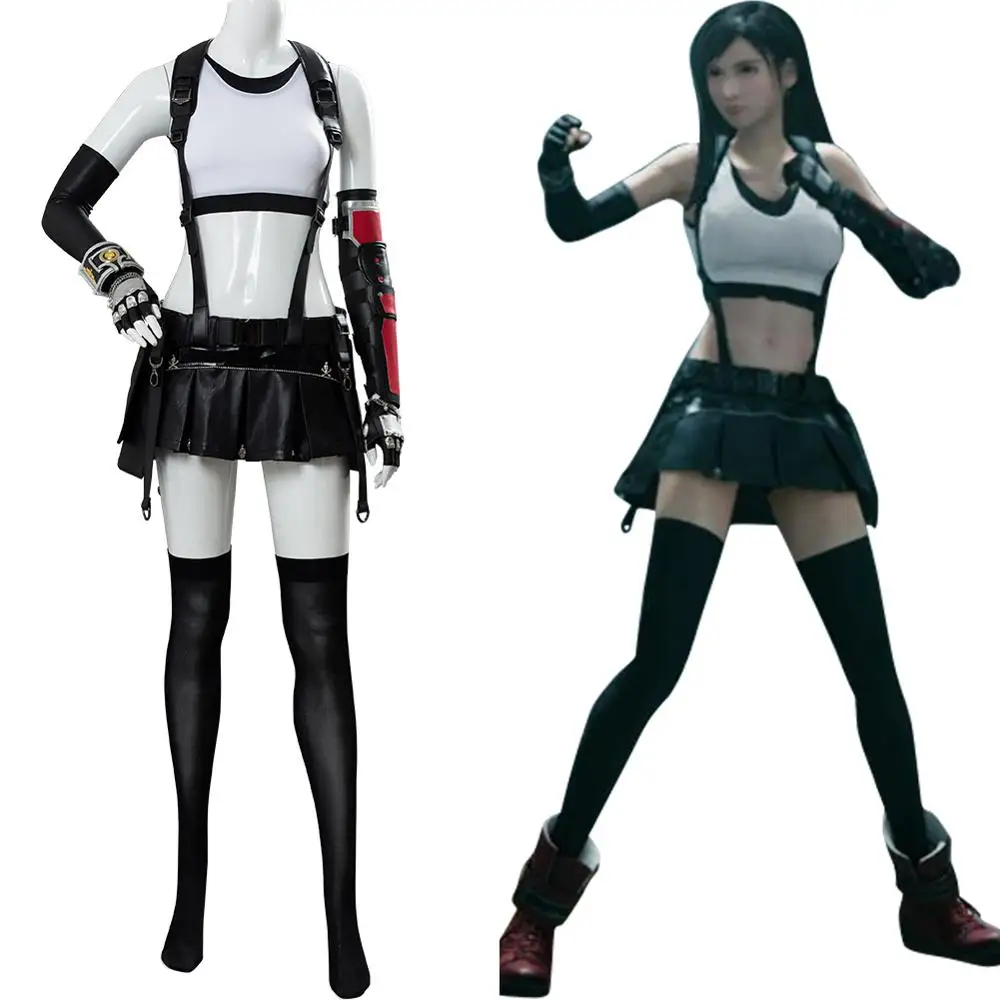 Костюм для косплея финальной фантазии VII 7 ремейк Tifa Lockhart Униформа полный костюм