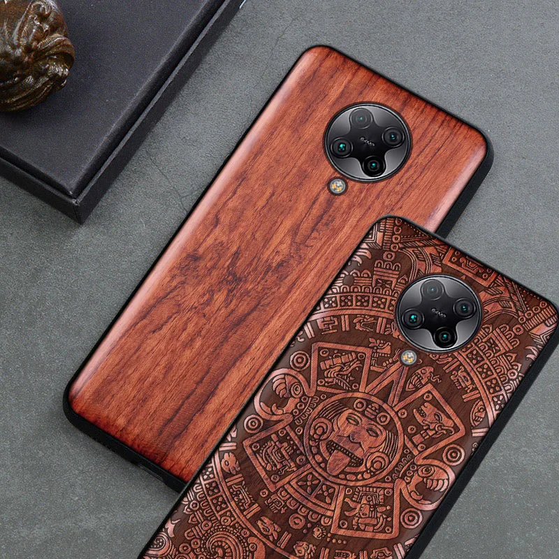 Резной деревянный чехол для Xiaomi poco f2 pro противоударный из ТПУ бампер Pocophone корпус |